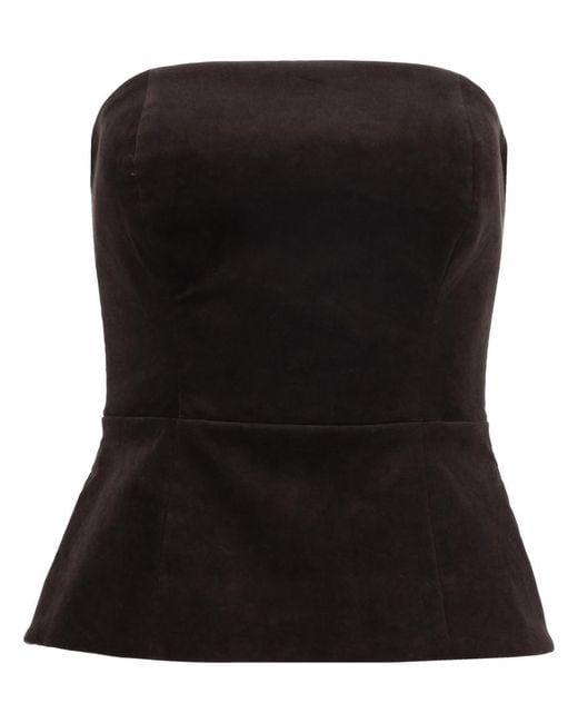 P.A.R.O.S.H. Black Solid Strapless Top