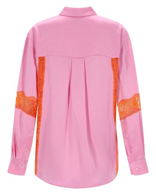 MSGM Pink Regular Lace Shirt