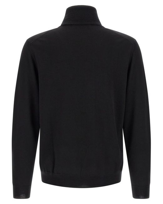 Zanone Black Solid Turtle Neck Sweater for men