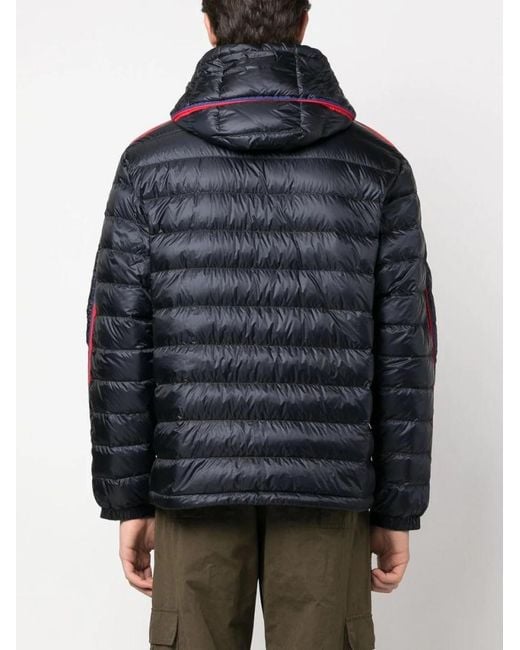 Moncler Blue Agout Logo-patch Puffer Jacket for men