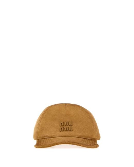 Miu Miu Brown Solid Baseball Hat