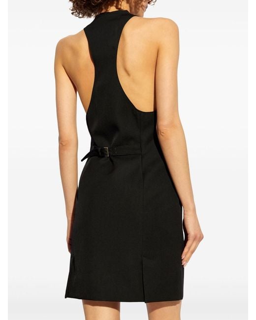 DSquared² Black V-Neck Wool Dress