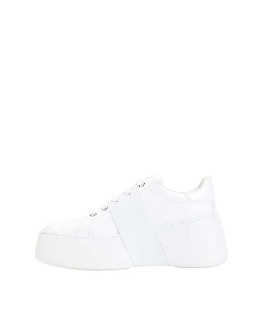 Roger Vivier White Solid Buckle Sneakers