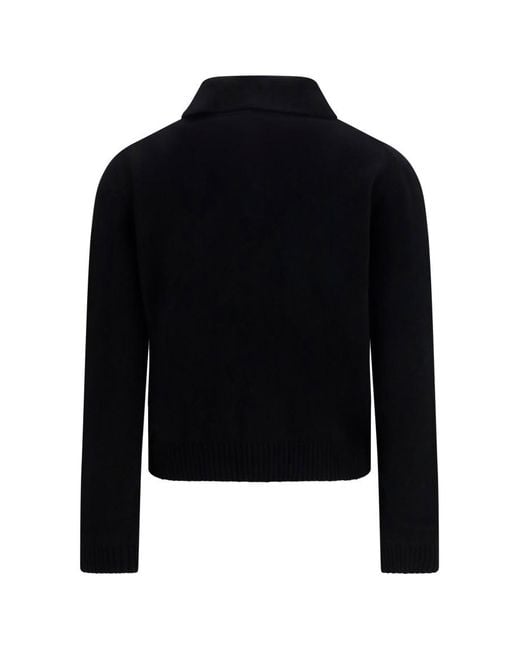Givenchy Black Logo Button Down Collar Sweater