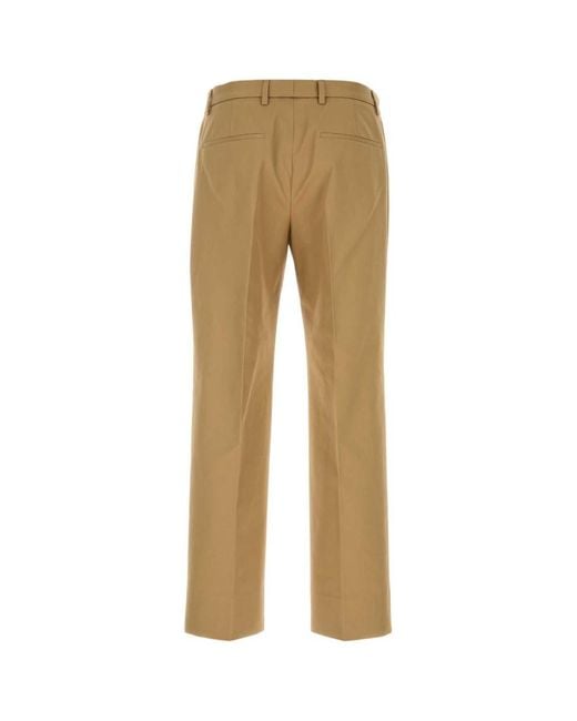 Gucci Natural Flat Front Pants for men