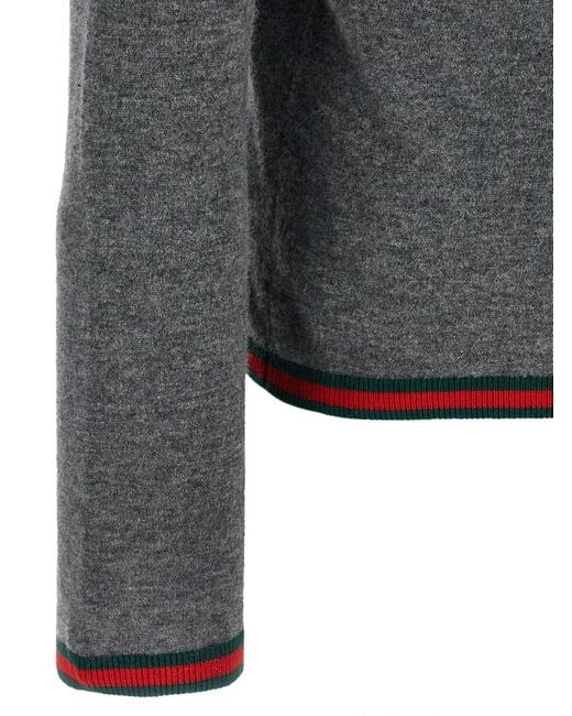 Gucci Gray Web Ribbon Mesh for men