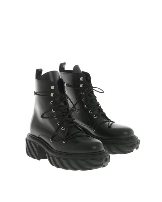 Off-White c/o Virgil Abloh Black Solid Tractor Boots