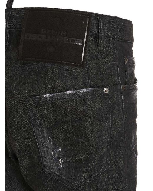DSquared² Black Mid Rise Jeans for men