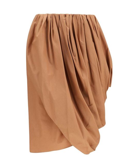 Chloé Brown Solid Knee Length Skirt
