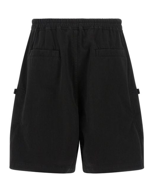 Rick Owens Black Solid Shorts for men