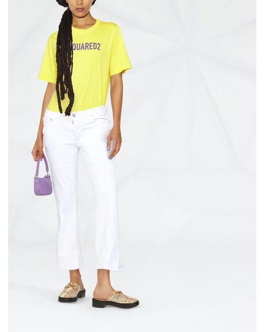 DSquared² White Bull Flared Jeans