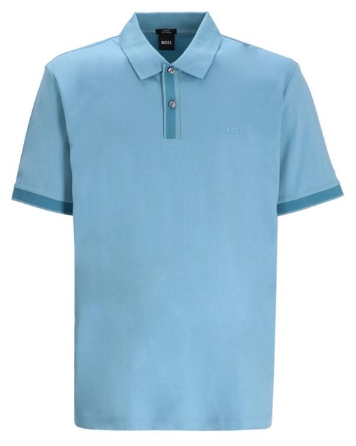 Boss Blue Slim Fit Logo Polo for men