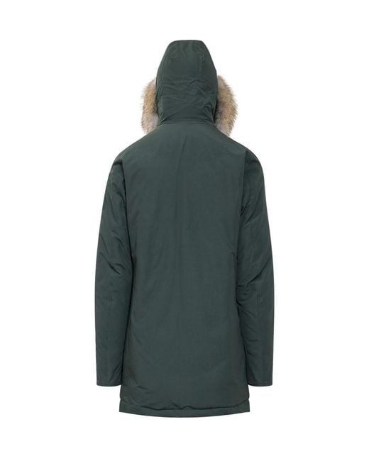 Woolrich Blue Solid Hood Jackets for men