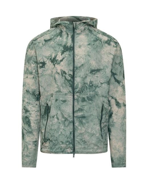 Y-3 Green Printed Hood Jacket for men