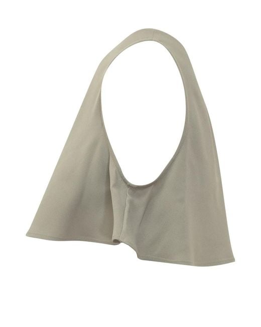 AMI Natural Solid Crew Neck Top