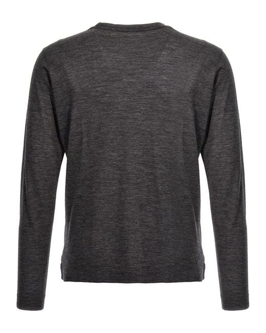Zanone Gray Virgin Wool Crewneck Sweater for men