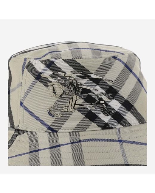 Burberry Gray Signature Check Bucket Hat for men