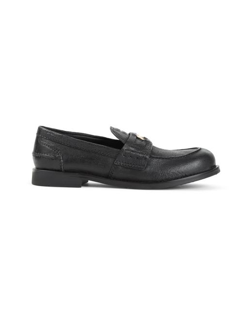 Miu Miu Black Calf Leather Loafers 37