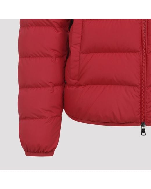 Moncler Red Hooded Logo Jacket for men