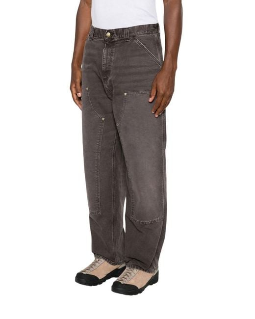 Carhartt Gray Solid Cargo Trousers for men