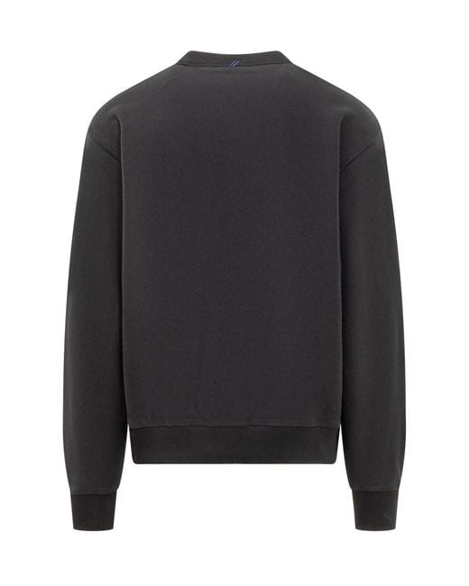 Burberry Black Solid Crew Neck Sweatshirt for men