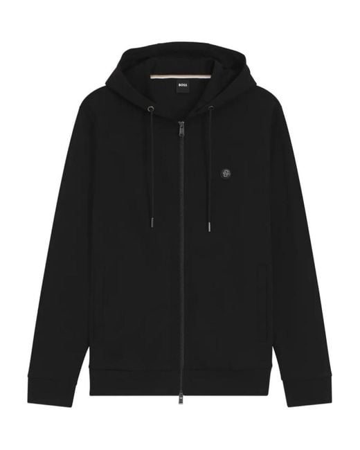 Boss Black Zip-Up Hoodie for men