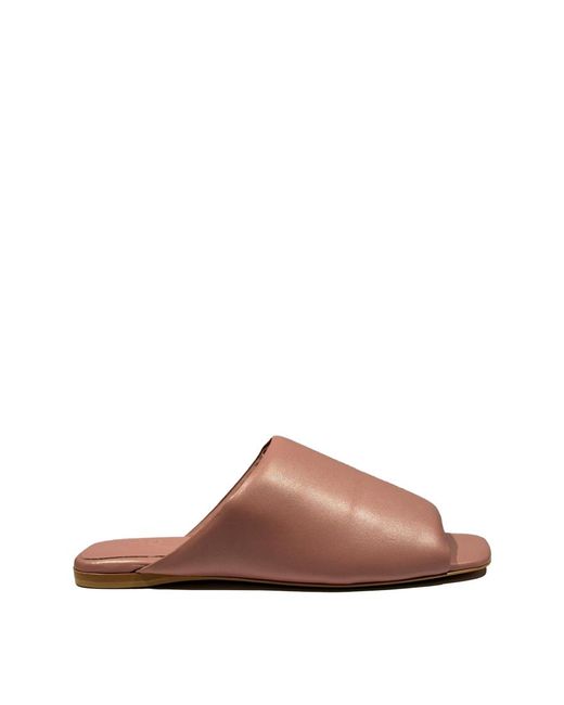 LA ROSE Brown Slip On Slides