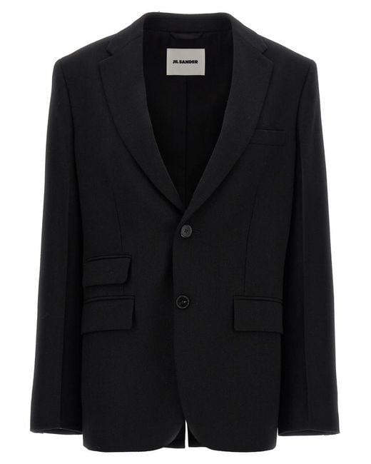 Jil Sander Black Tailored Single-Breasted Blazer