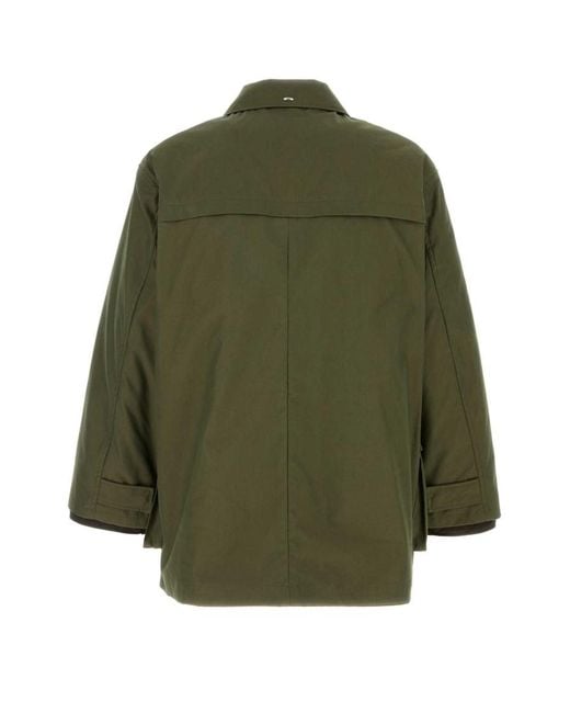 Our Legacy Green Solid Shirt Collar Jacket for men