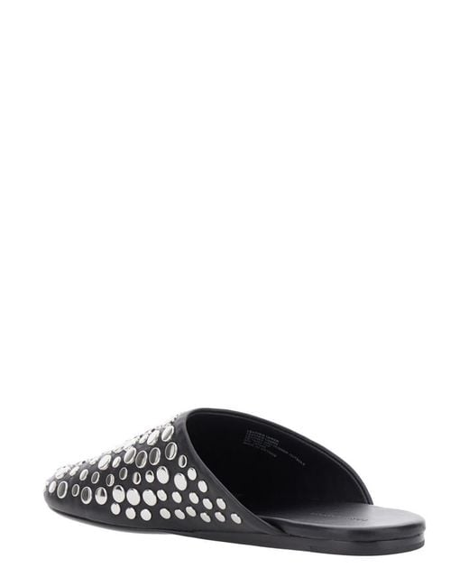 Tory Burch White Mules With Round Toe And Stud Embellishments