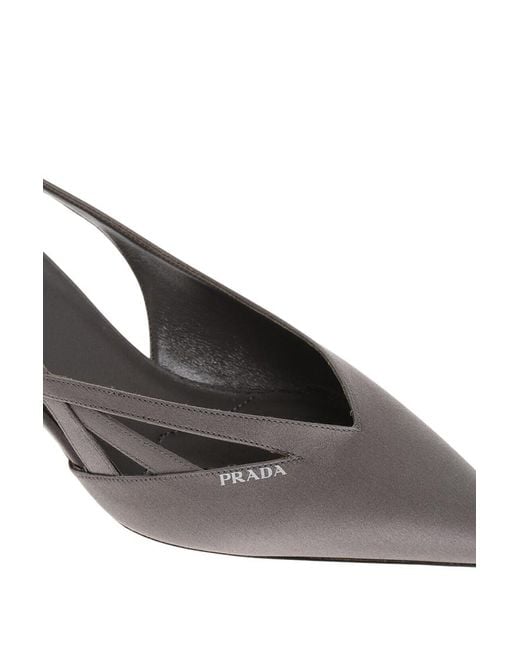 Prada Gray Logo Pumps