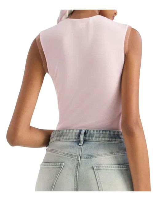 Genny Pink Solid Round Neck Top