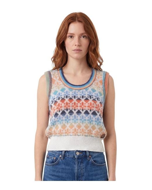 DSquared² White Printed Round Neck Sweater