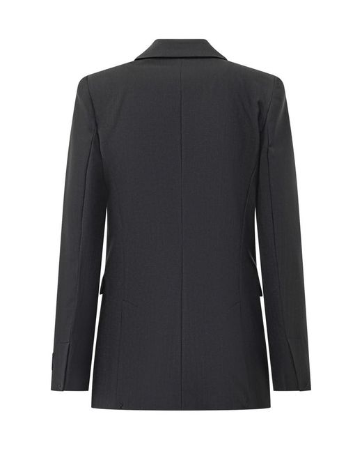 Pinko Black Solid Notched Lapel Blazer