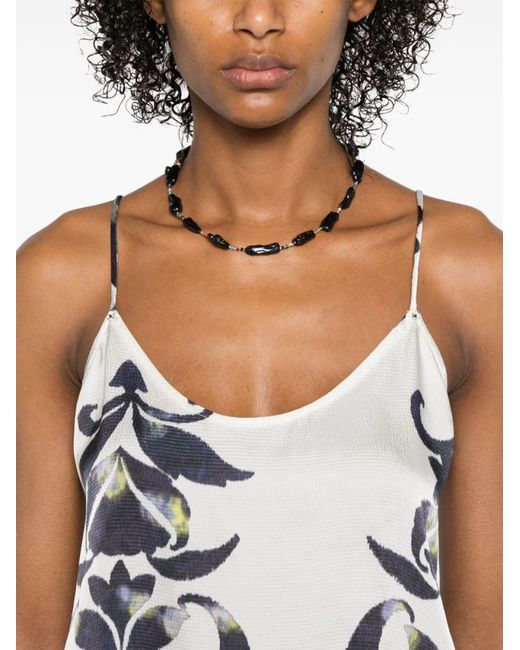 Forte Forte Metallic Floral-Print Top