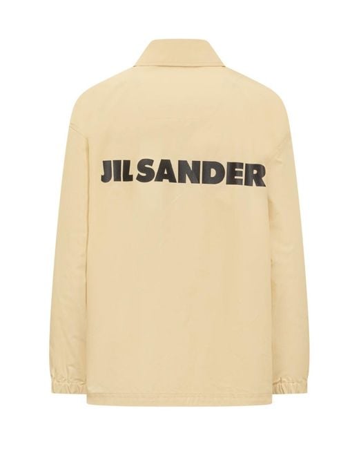 Jil Sander Natural Solid Shirt Collar Jacket
