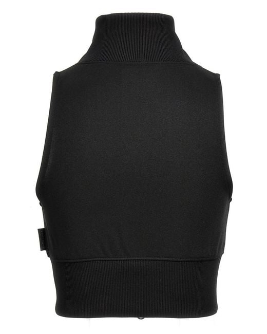Courreges Black Logo Mock Collar Jacket
