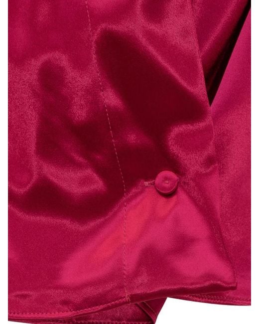Alberta Ferretti Pink Solid V Neck Top