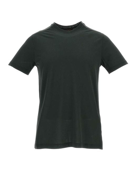 Zanone Green Solid Crew Neck T-Shirt for men