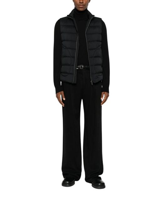 Herno Black Quilted Sleeveless Jacket for men