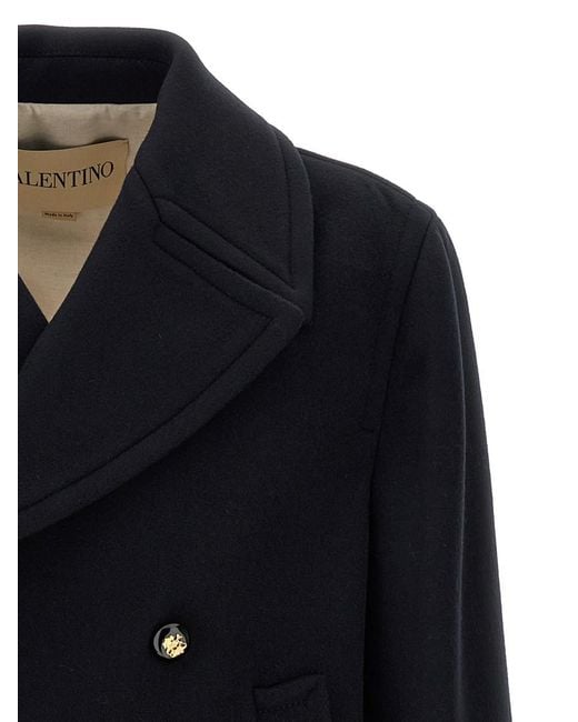 Valentino Garavani Black Wool Coat for men