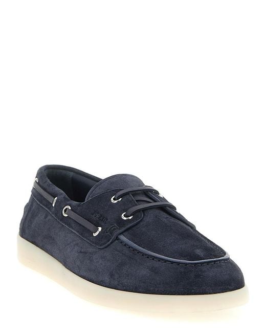 Prada Blue Solid Loafers for men