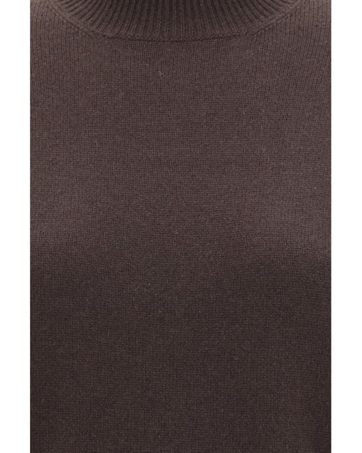 Brunello Cucinelli Brown Solid Turtle Neck Sweater