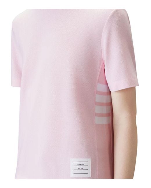 Thom Browne Pink Solid Crew Neck T-Shirt