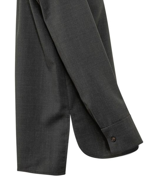Max Mara Gray Relaxed Solid Shirt