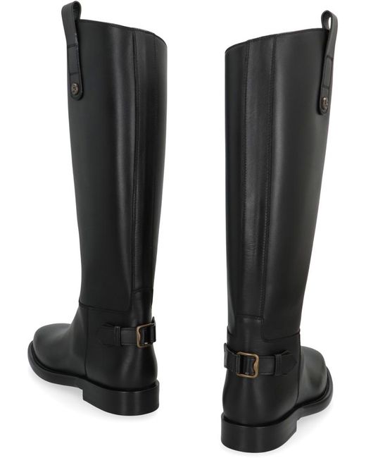 Burberry Black Solid Round Toe Boots