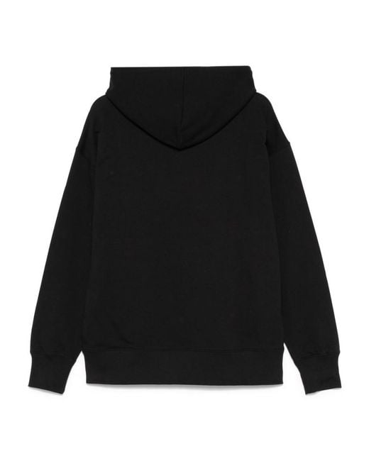 MSGM Black Printed Logo Hoodie for men