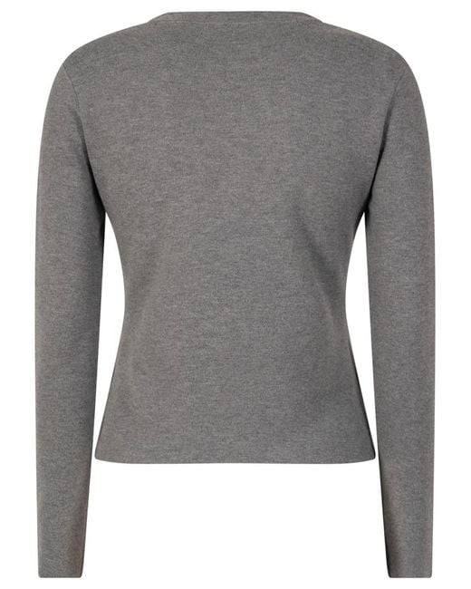 Max Mara Gray Viscose And Wool Sweater