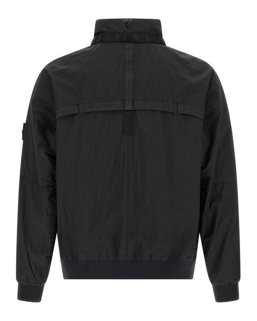 Stone Island Gray Solid Logo Jacket for men