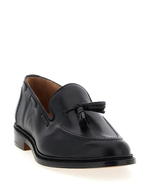 Tricker's Black Leather Loafers for men